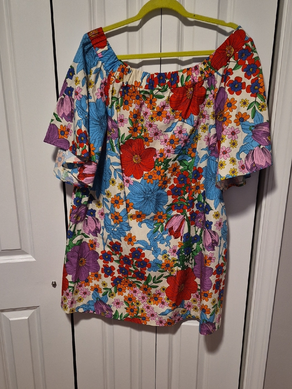 H&M Multicolor Floral Off-Shoulder Mini Dress